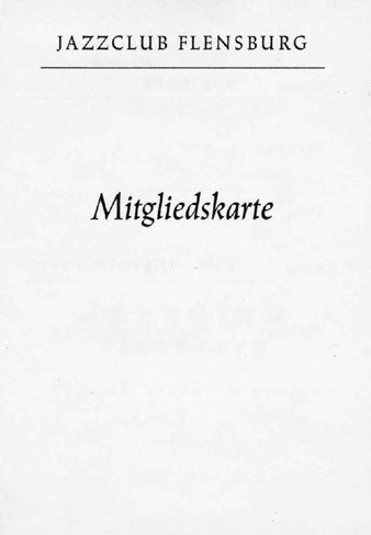 Jazzclub Flensburg Mitgleidskarte