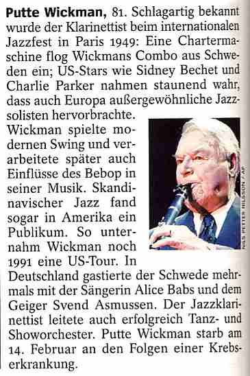 Putte Wickmann gestorben